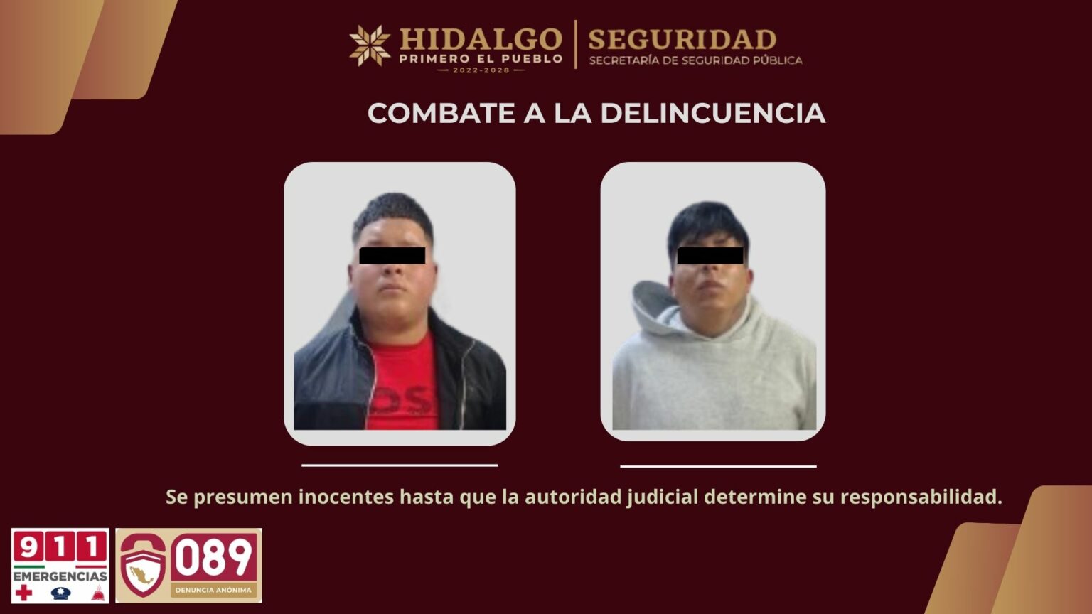 Capturan a un par de asaltantes y secuestradores