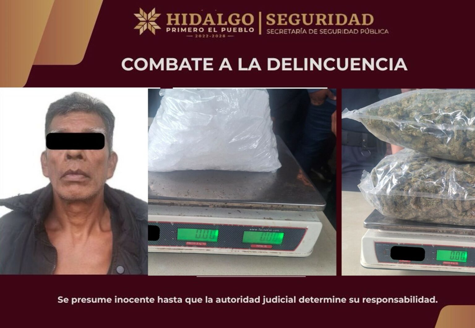 Policía Estatal asegura en Yahualica a individuo con más de 9 mil dosis de droga