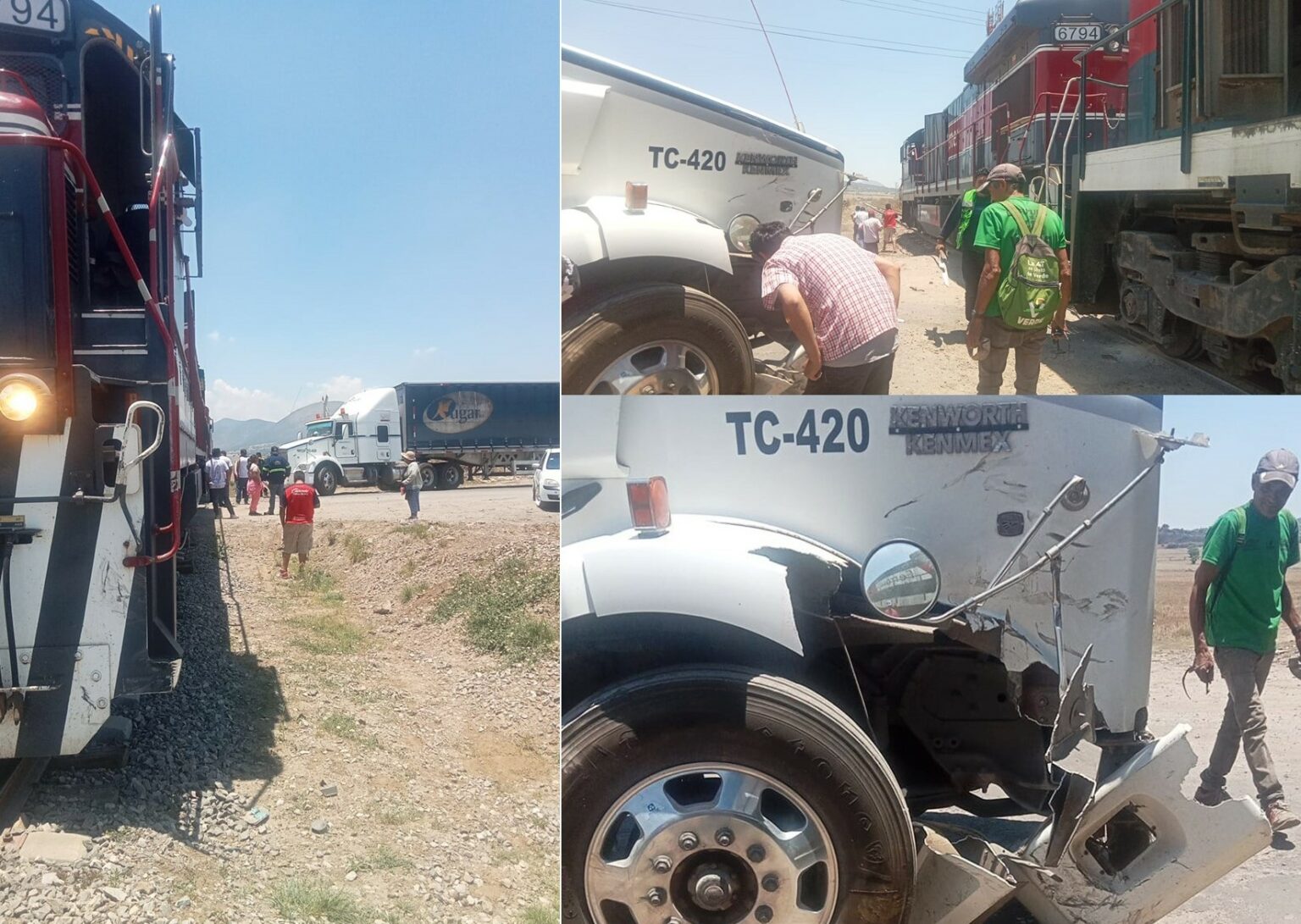 Ferrocarril impacta el frente de un tráiler