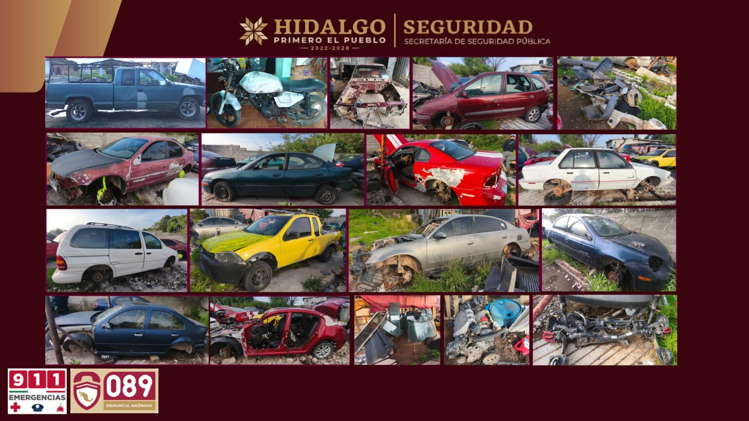 Descubren y desmantelan guarida de vehículos robados