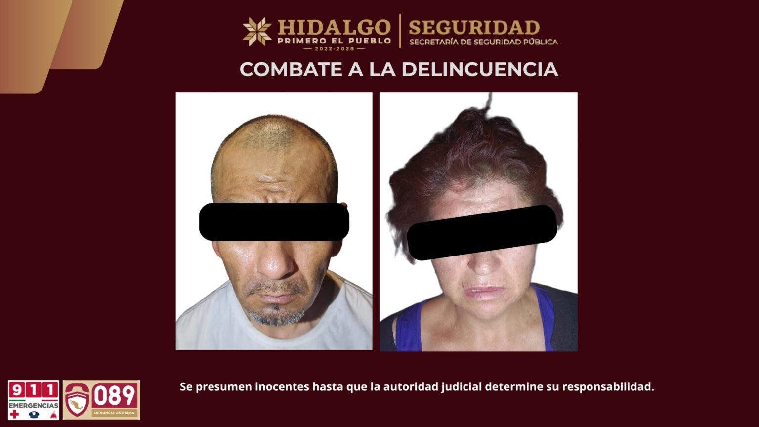 SSPH asegura a dos personas y desarticula presunto punto de venta de droga