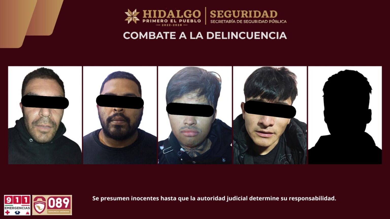 SSPH detiene cinco presuntos involucrados en distribución de droga