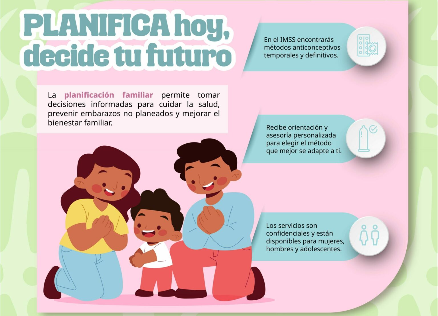 Recomienda IMSS Hidalgo a hacer uso de servicios de planificación familiar