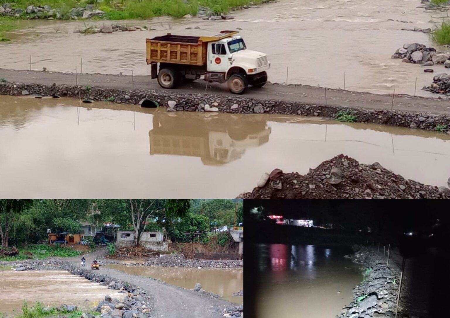 Paso provisional sobre el río Claro en Tepehuacán de Guerrero
