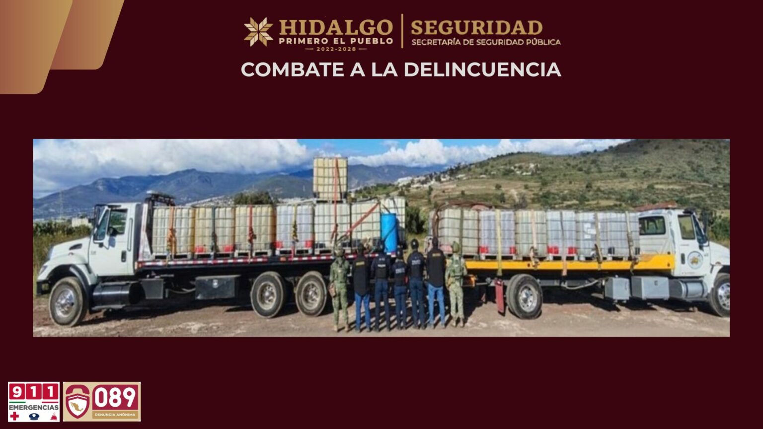 SSPH asegura hidrocarburo de procedencia ilícita en Pachuca