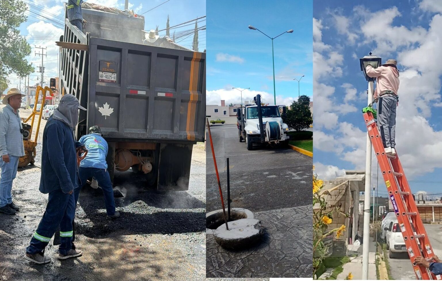 Trabajos integrales de bacheo, alumbrado público y limpieza