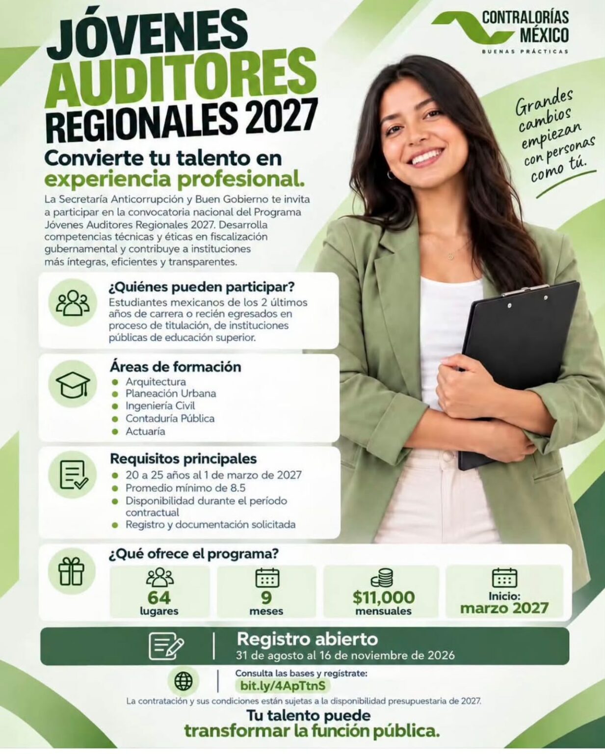 Invitan a jóvenes de Hidalgo a formarse como auditores en 2027