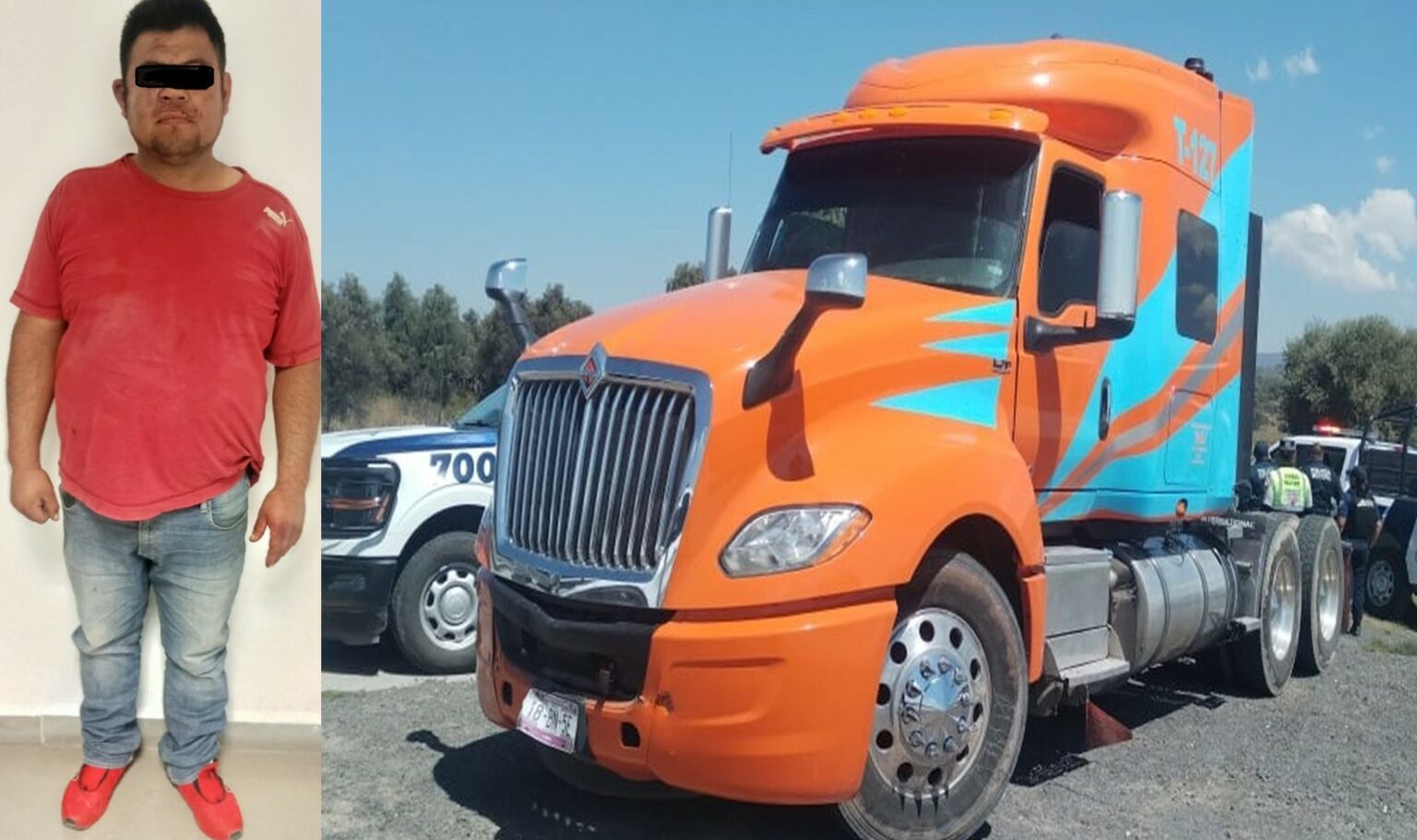 ¡Persecución de película! policía estatal recupera tráiler robado; el conductor embistió una patrulla